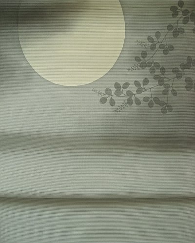 画像3: 新古駒絽薄墨色色地名古屋帯＊月と萩（未仕立）
