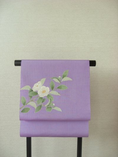 画像3: 結城郡紬藤色地名古屋帯＊夏椿（未仕立）