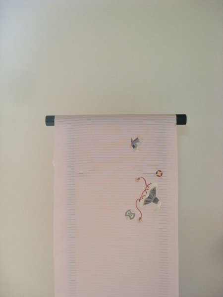 画像3: 塩瀬絽桜色地名古屋帯＊宝尽くし（未仕立て） (3)