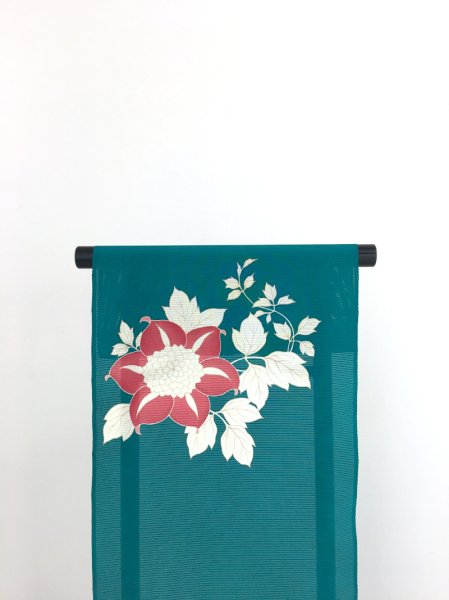 画像3: 新古駒絽碧色地名古屋帯*鉄線(未仕立) (3)