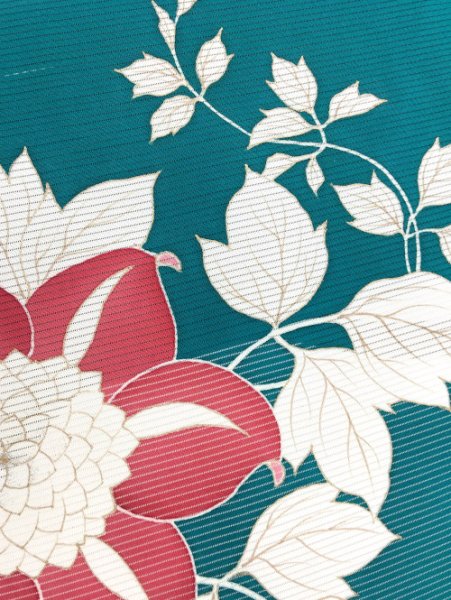 画像4: 新古駒絽碧色地名古屋帯*鉄線(未仕立) (4)