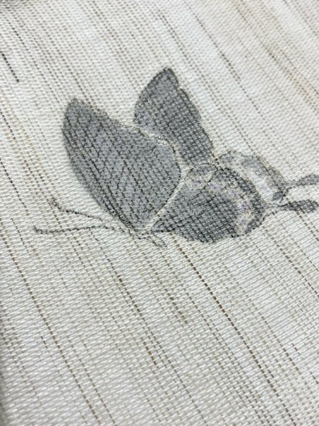 画像8: 苧麻生成り地九寸染帯*Fragments(未仕立) (8)