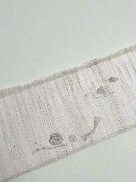 画像9: 苧麻生成り地九寸染帯*Fragments(未仕立) (9)