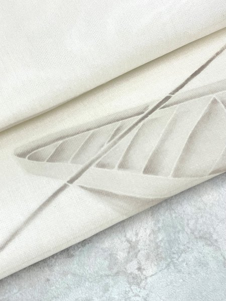 画像7: 絹芭蕉生成り地九寸染帯＊篝火（未仕立） (7)