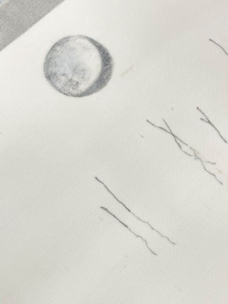 画像10: 絹芭蕉生成り地九寸染帯＊篝火（未仕立） (10)