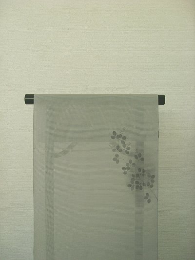 画像2: 新古駒絽薄墨色色地名古屋帯＊月と萩（未仕立）
